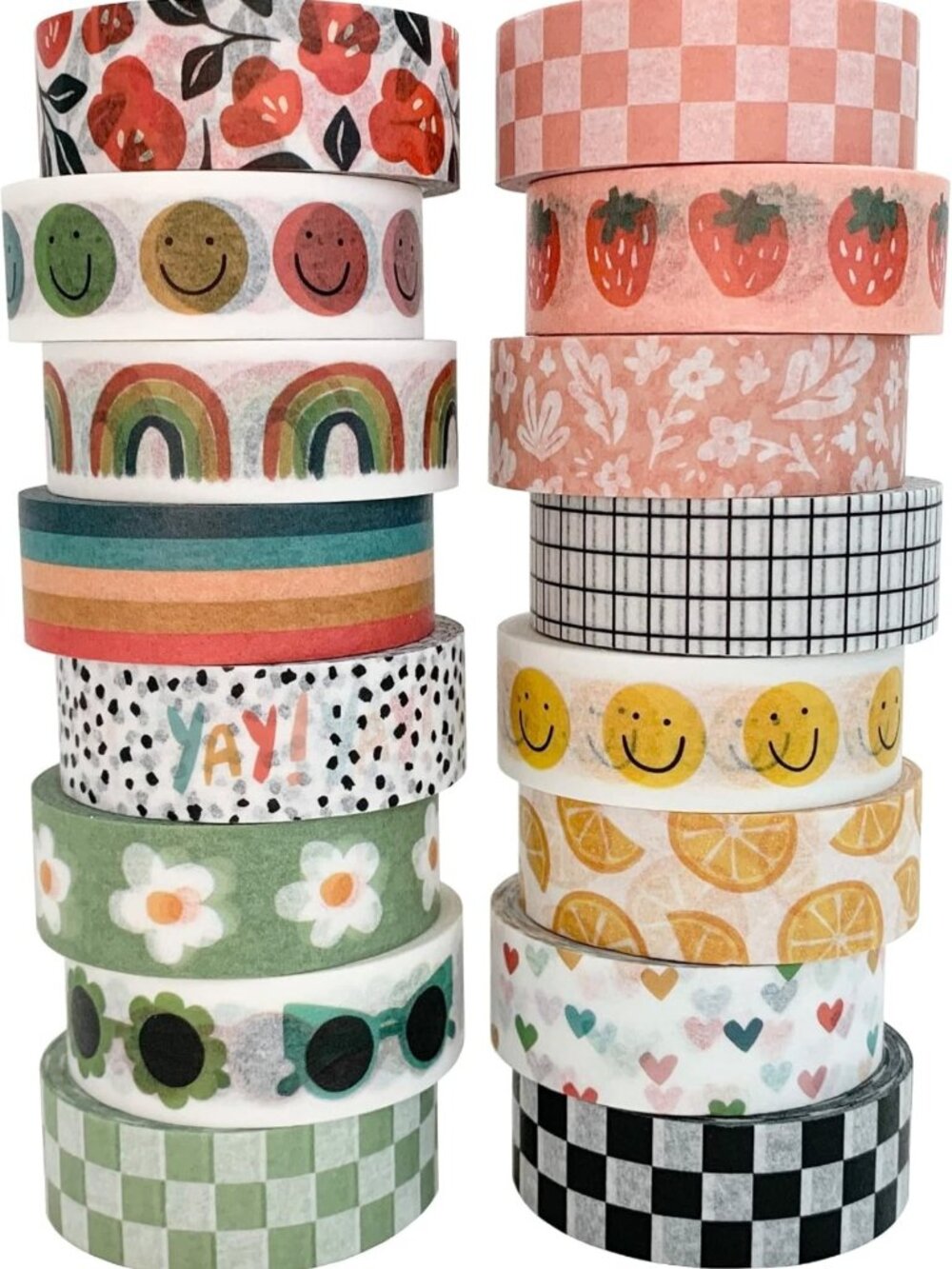16 Rolls Decorative Washi Tape Set for Scrapbooking, Journaling & Crafting